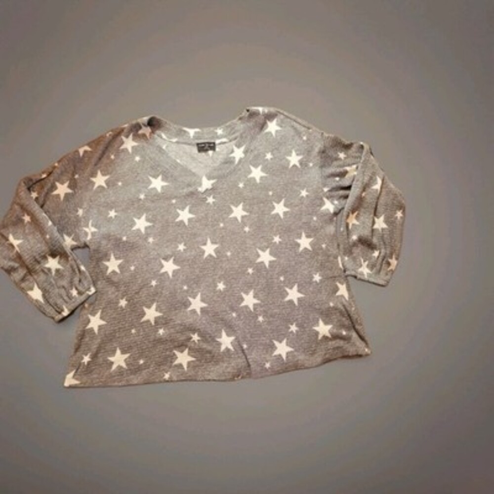Lane Bryant Womens Size 18/20 Gray White Stars  Shirt